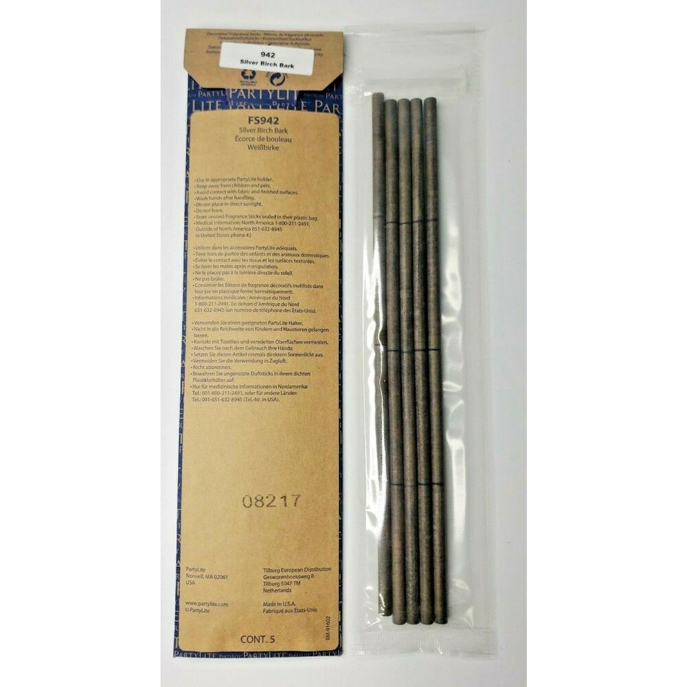 PartyLite SmartScents Fragrance Sticks 5 Piece Silver Birch Bark P7B3/FS942